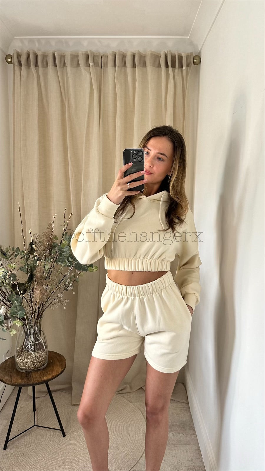 BIANCA FLEECE HOODED SHORT SET