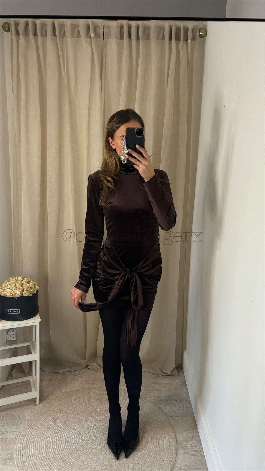 CHIA VELVET RUCHED MINI DRESS