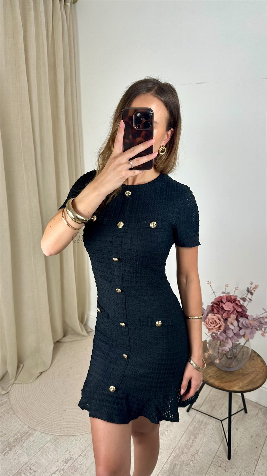 MEGHAN MILITARY BUTTON DRESS