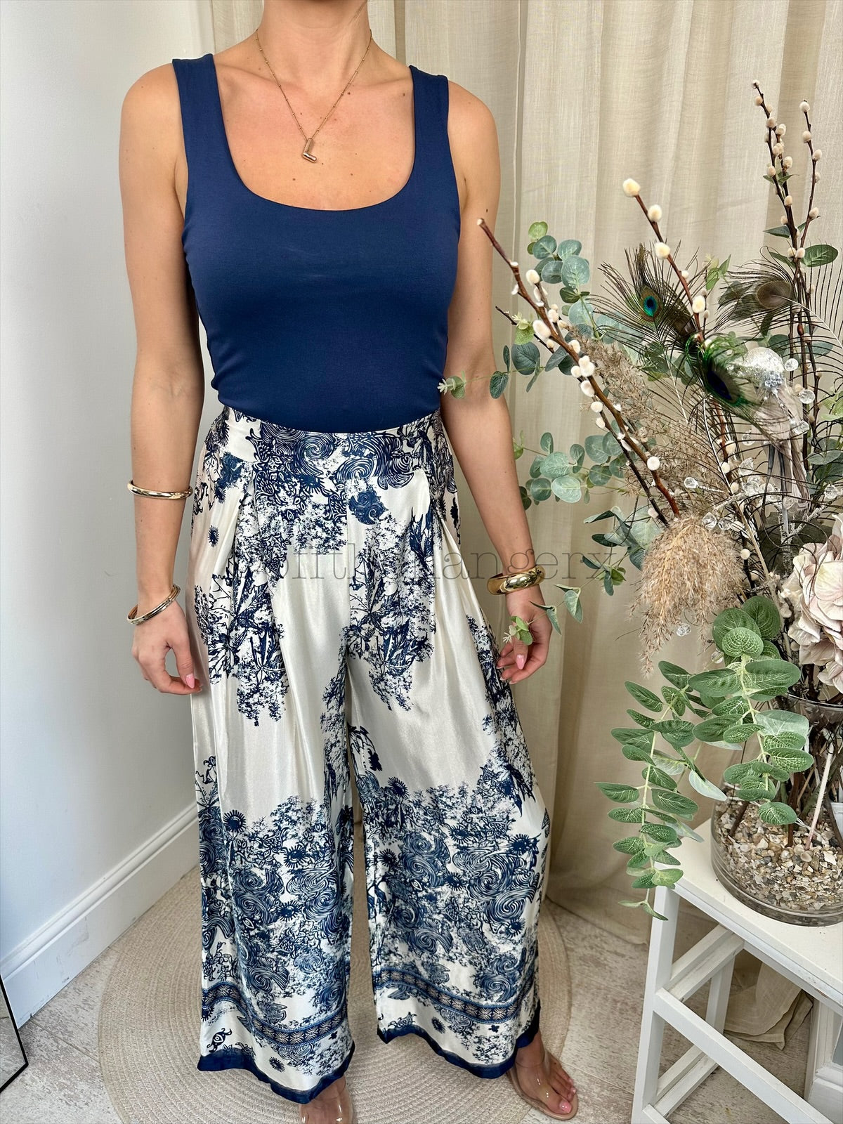 LIBBY PATTERNED HIGH WAIST TROUSERS