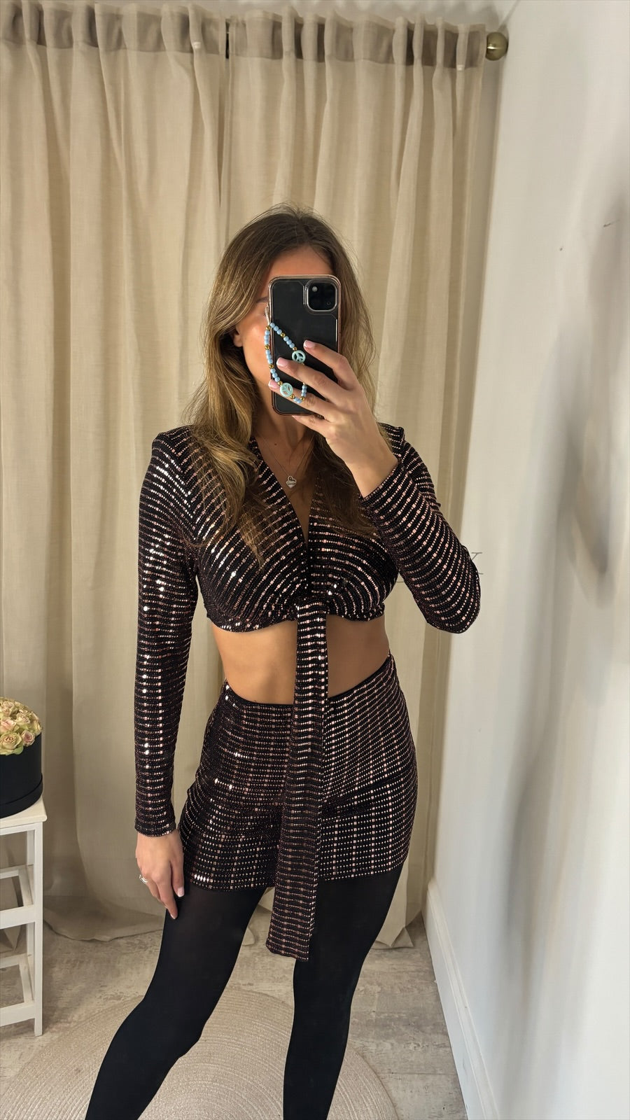 TALLY SEQUIN MINI SKIRT