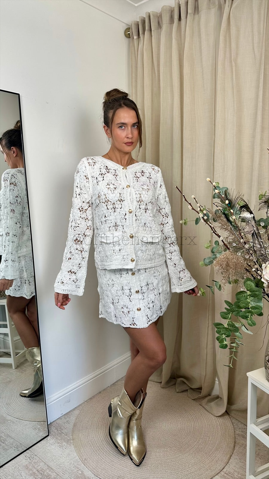 CHANEL CROCHET SKIRT SET