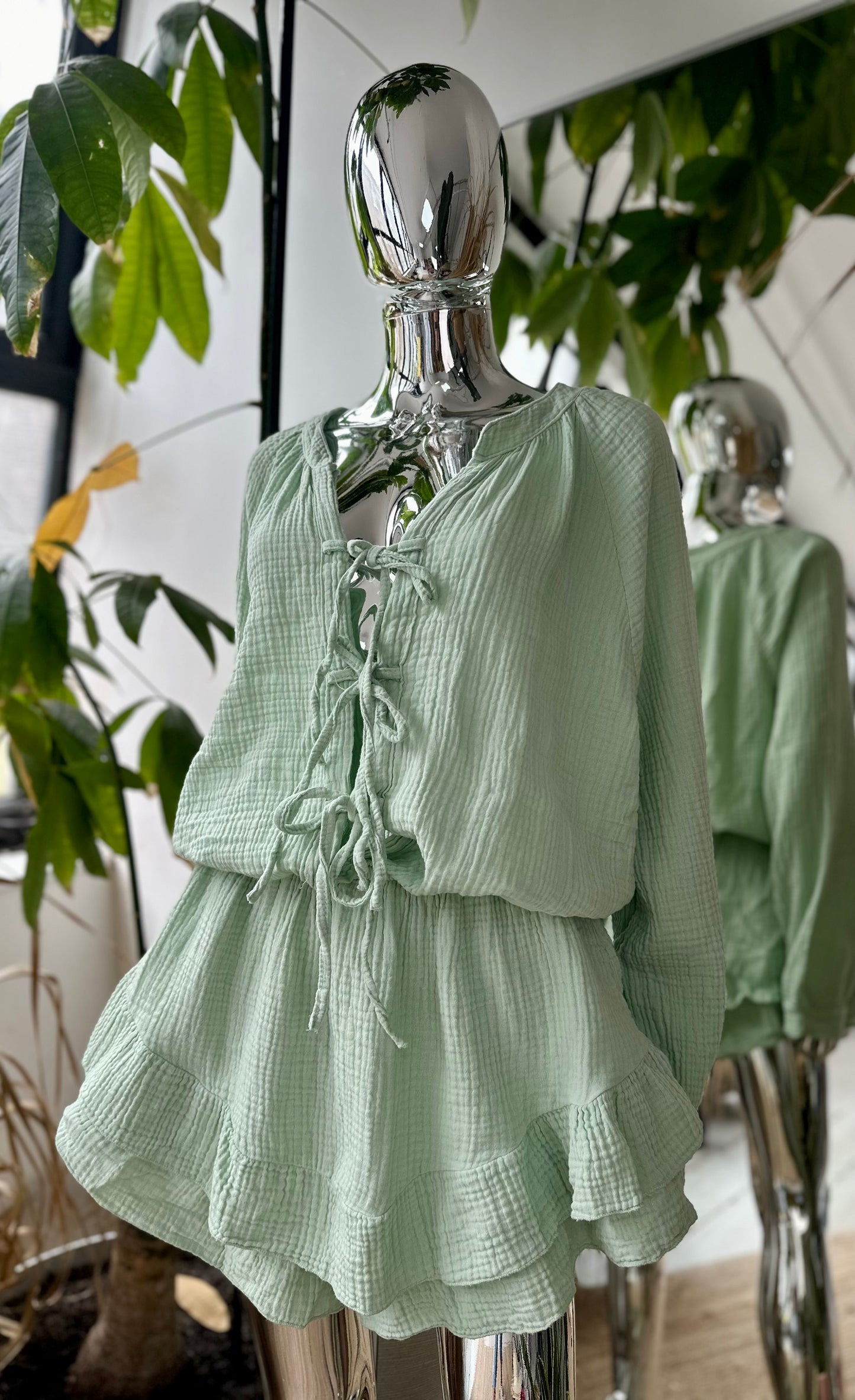 PIPPA CHEESECLOTH TIE PLAYSUIT