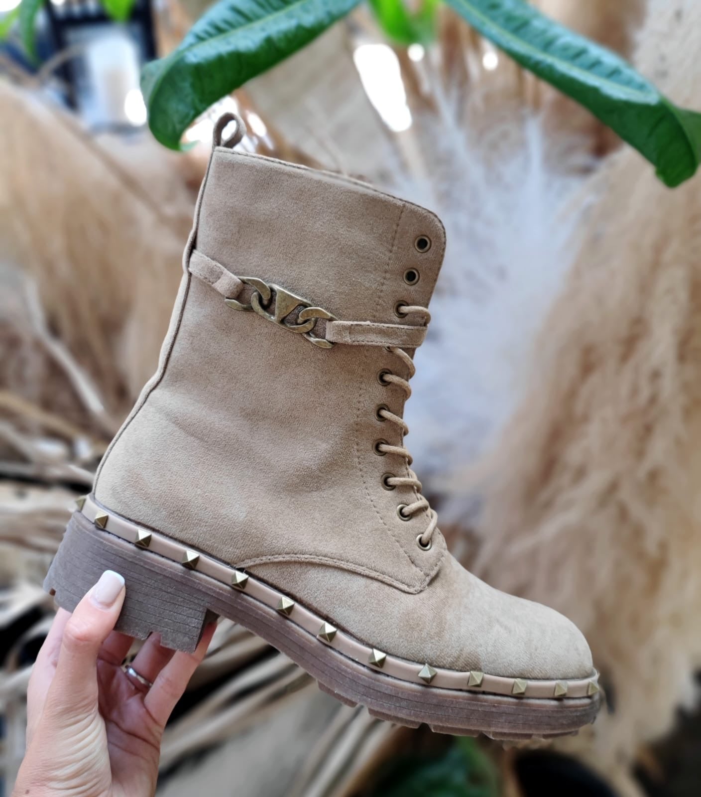 LOUISA STUD & CHAIN BIKER BOOTS