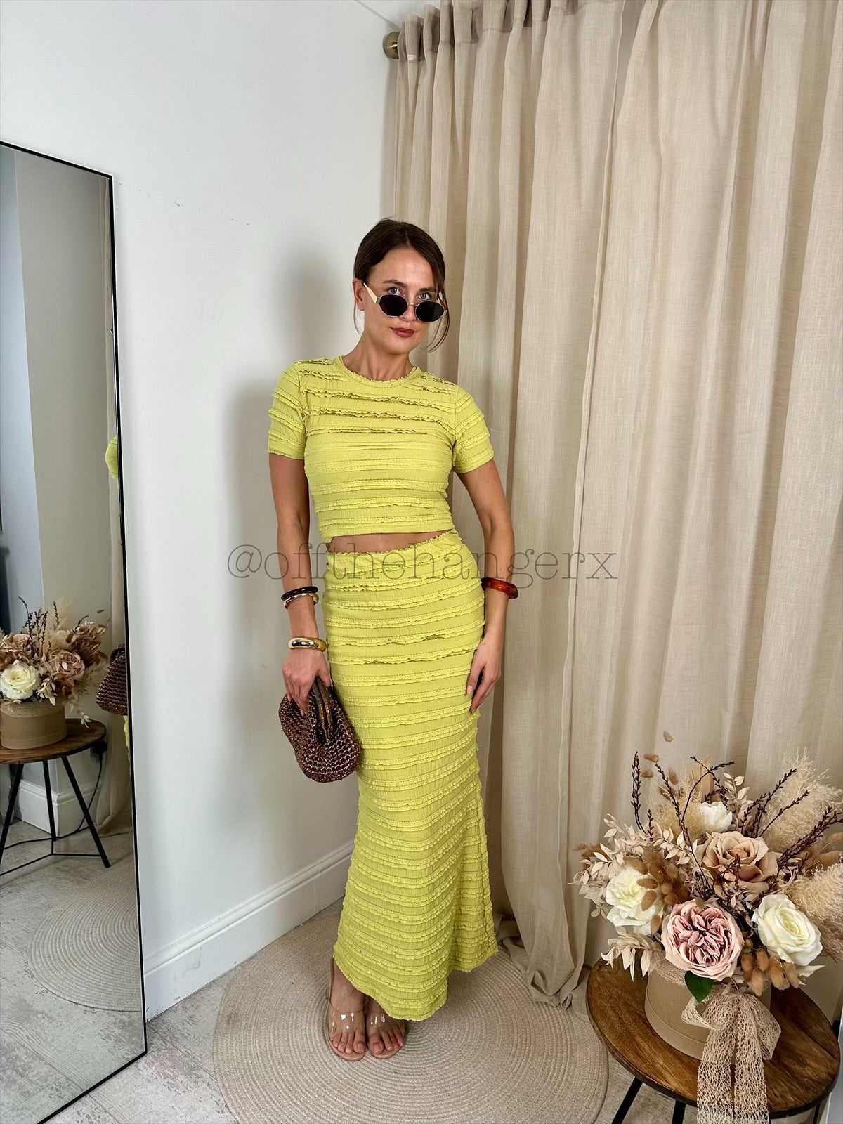 CLARICE CRINKLE MAXI SKIRT SET