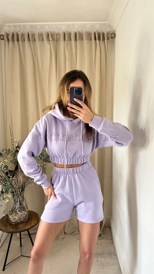 BIANCA FLEECE HOODED SHORT SET