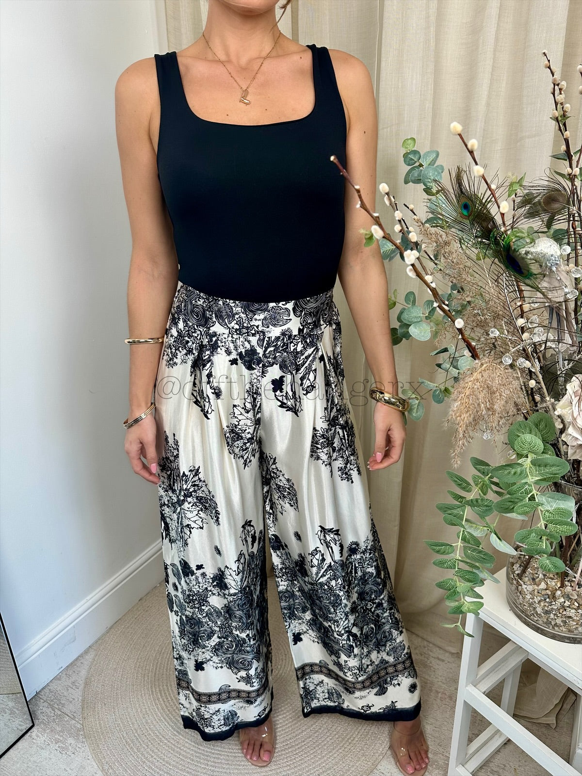 LIBBY PATTERNED HIGH WAIST TROUSERS