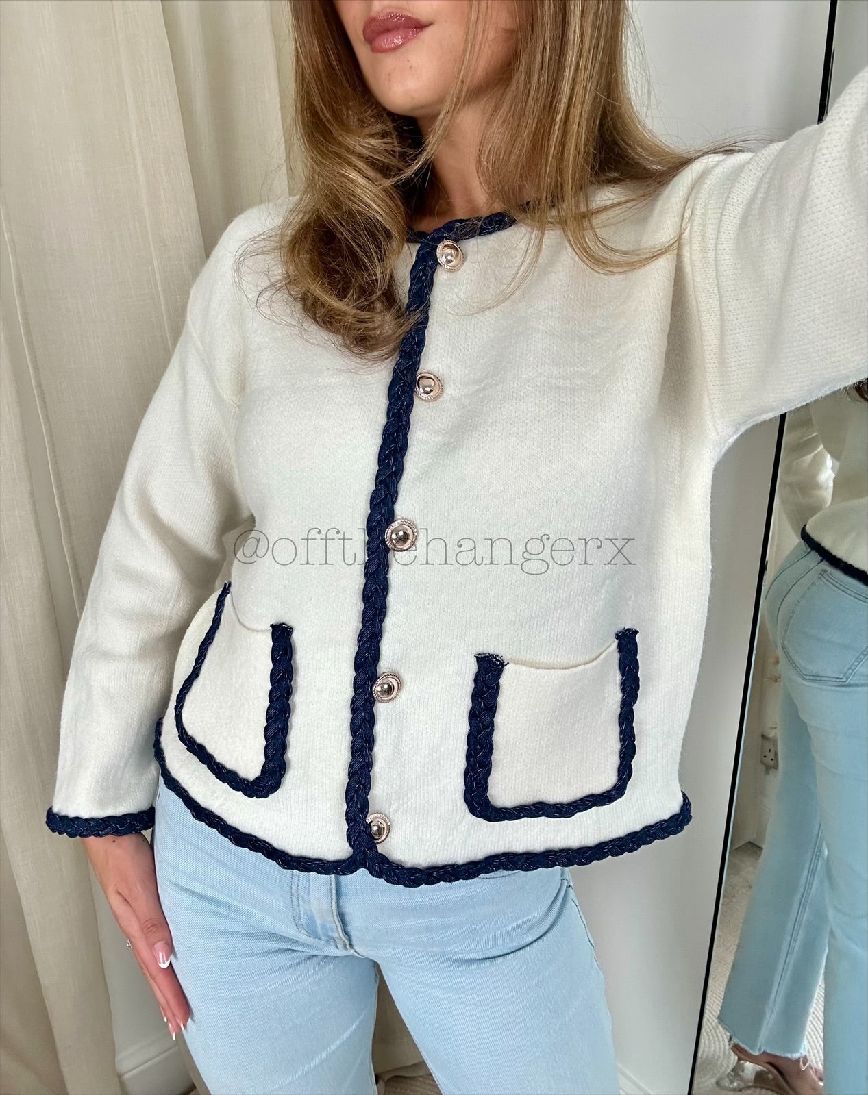 CHANEL FINE KNIT DENIM THREAD CARDIGAN