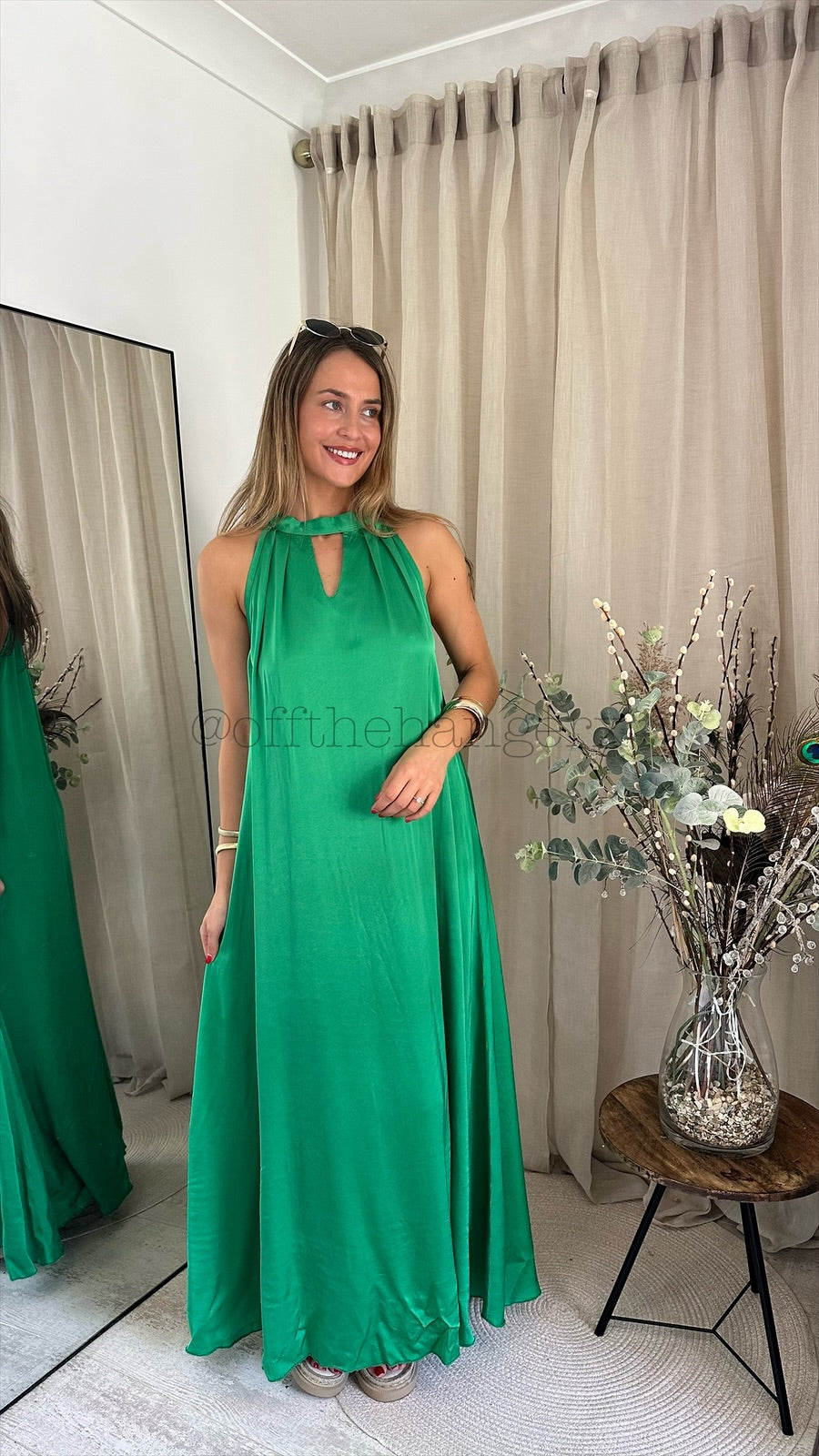 MAISIE SILK HALTERNECK MAXI DRESS