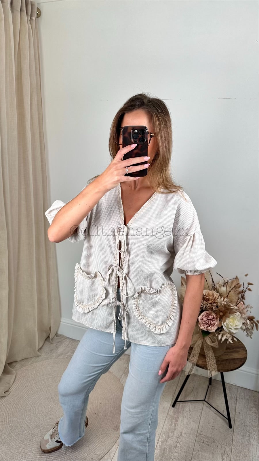 HATTIE GINGHAM TIE FRONT SHIRT
