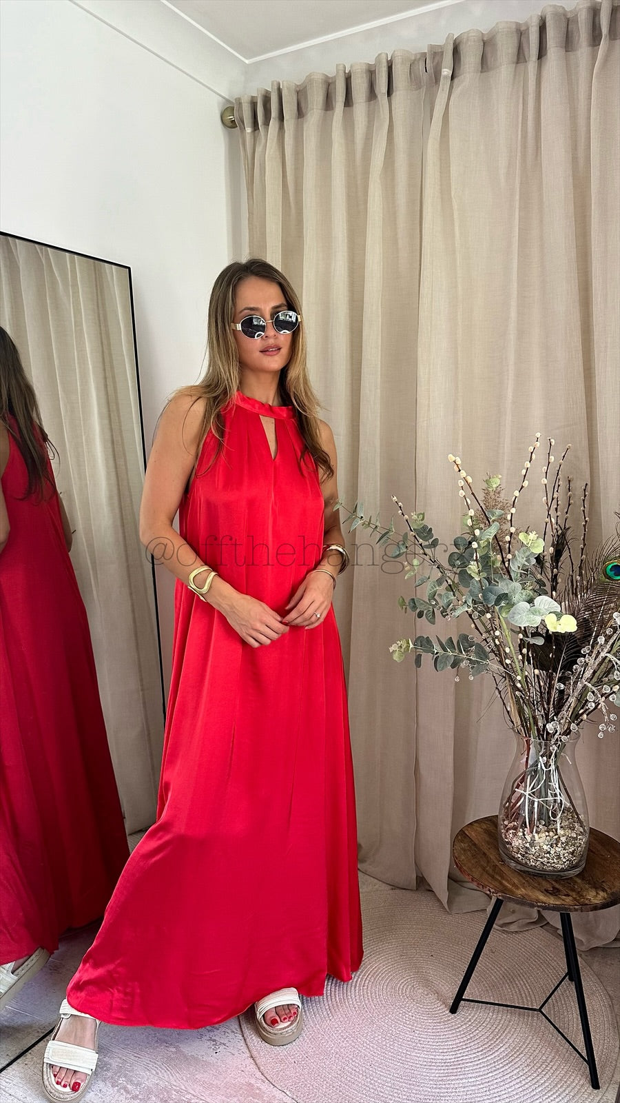 MAISIE SILK HALTERNECK MAXI DRESS