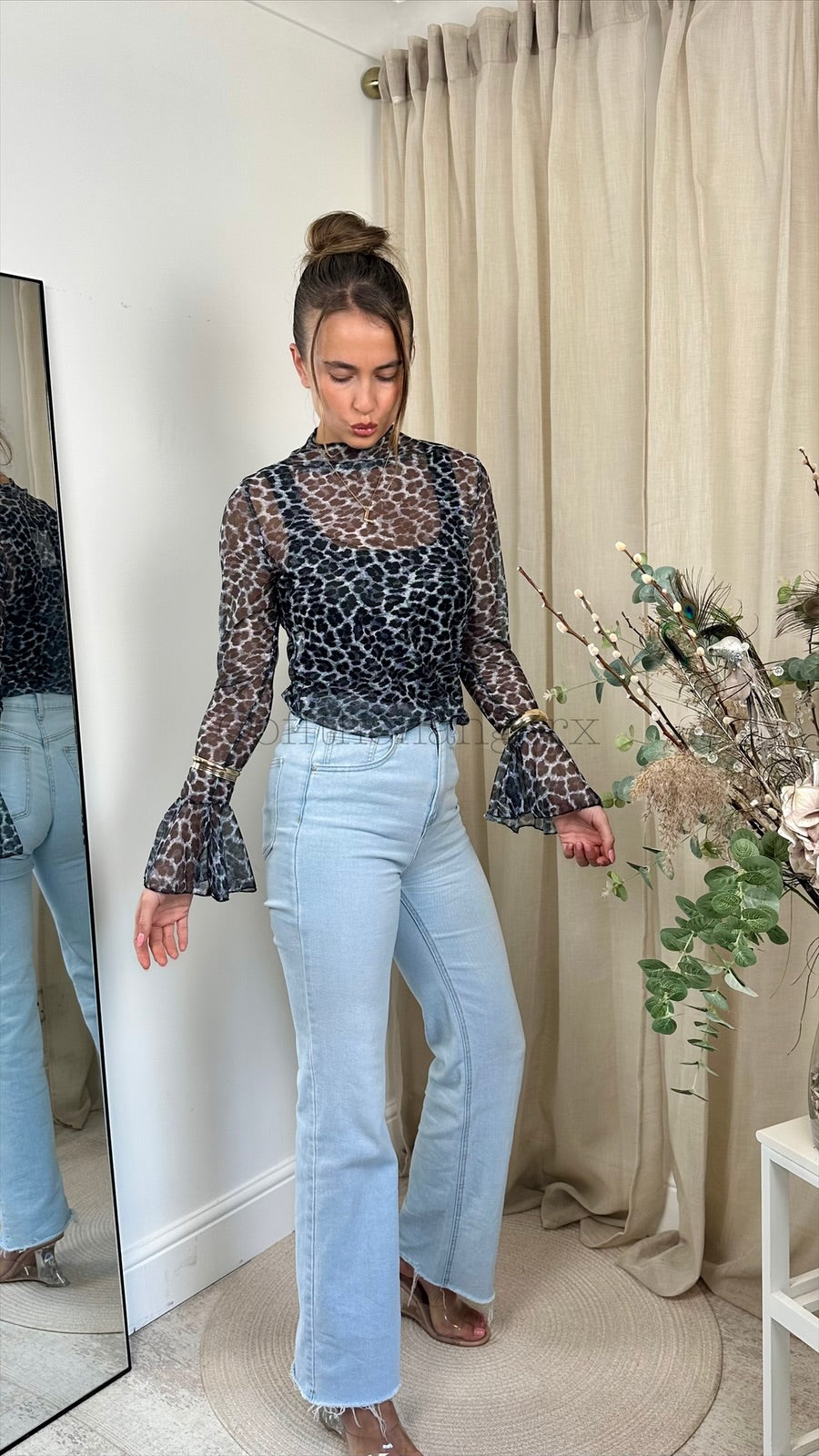 ZETTA ANIMAL PRINT MESH TOP