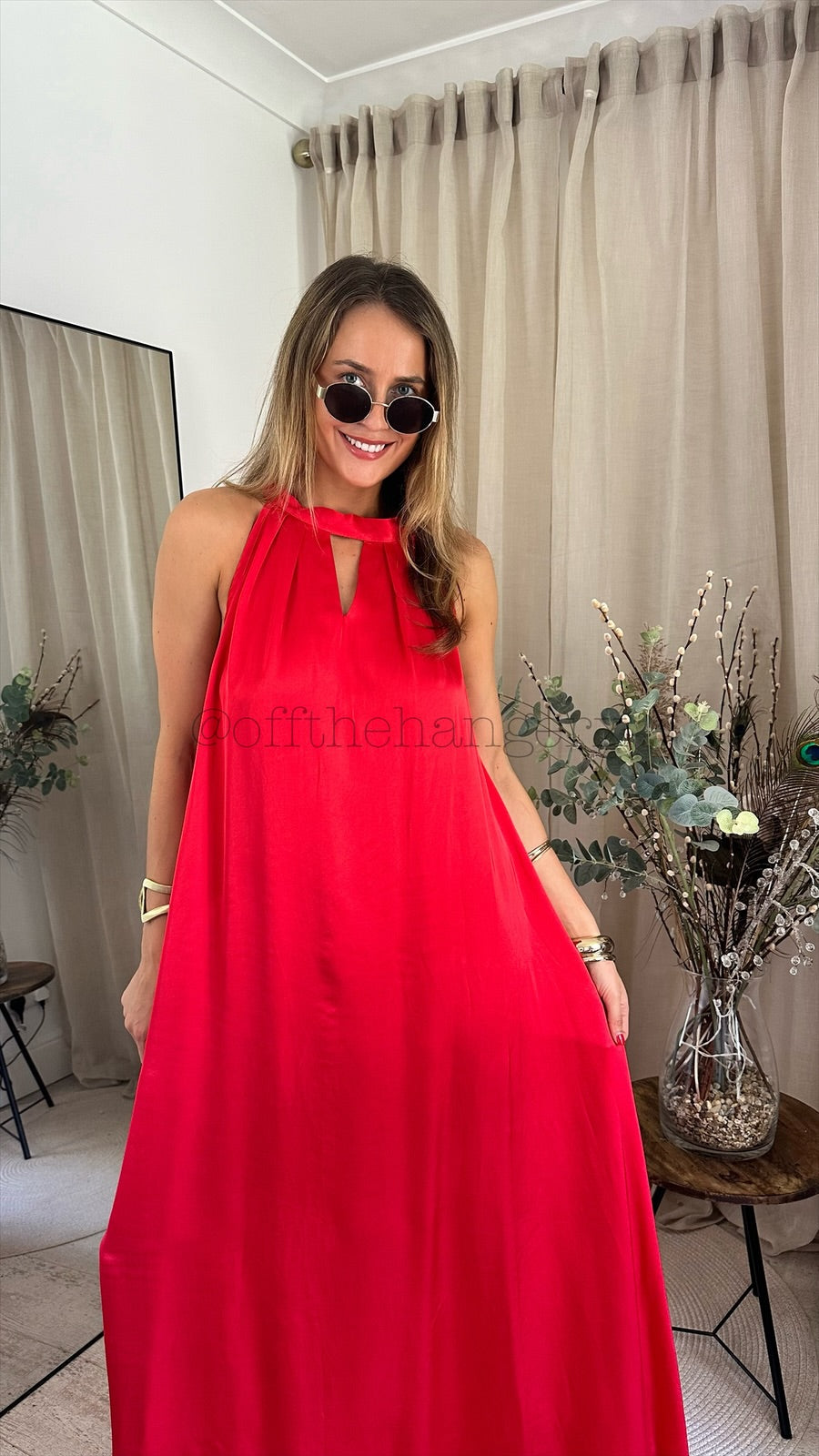 MAISIE SILK HALTERNECK MAXI DRESS
