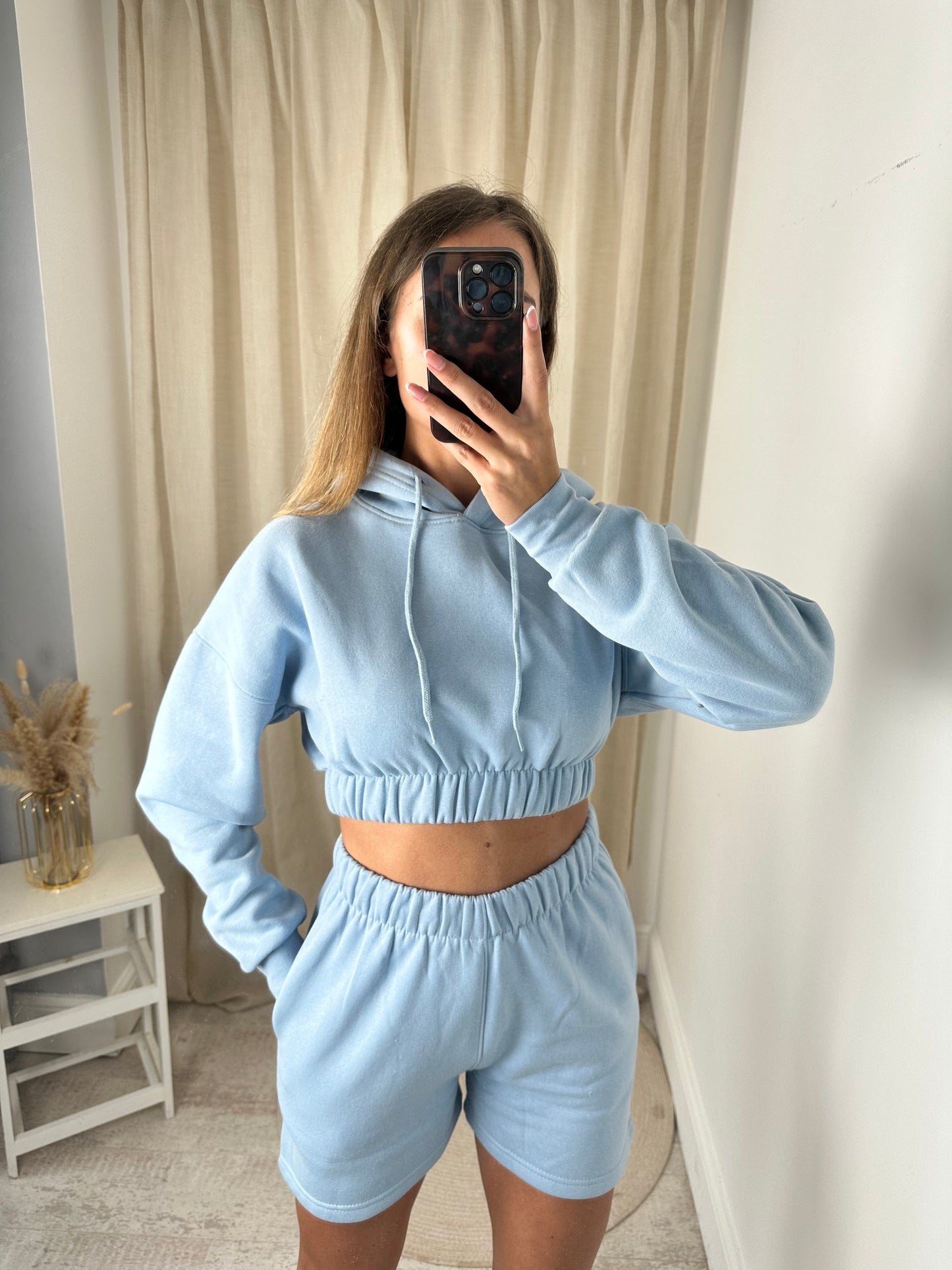 BIANCA FLEECE HOODED SHORT SET