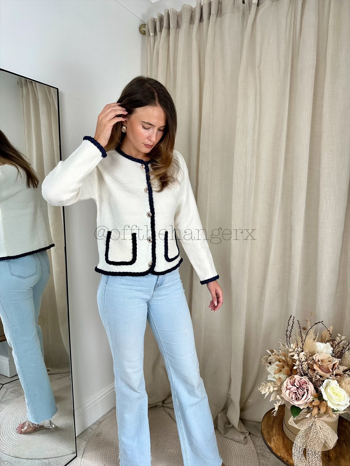 CHANEL FINE KNIT DENIM THREAD CARDIGAN