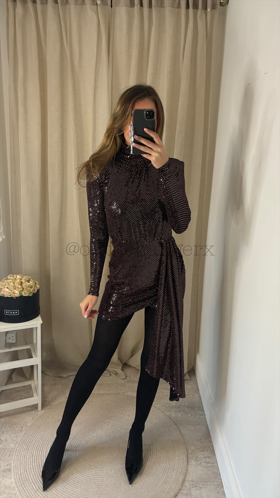 LEXI HIGH NECK DRAPE DRESS