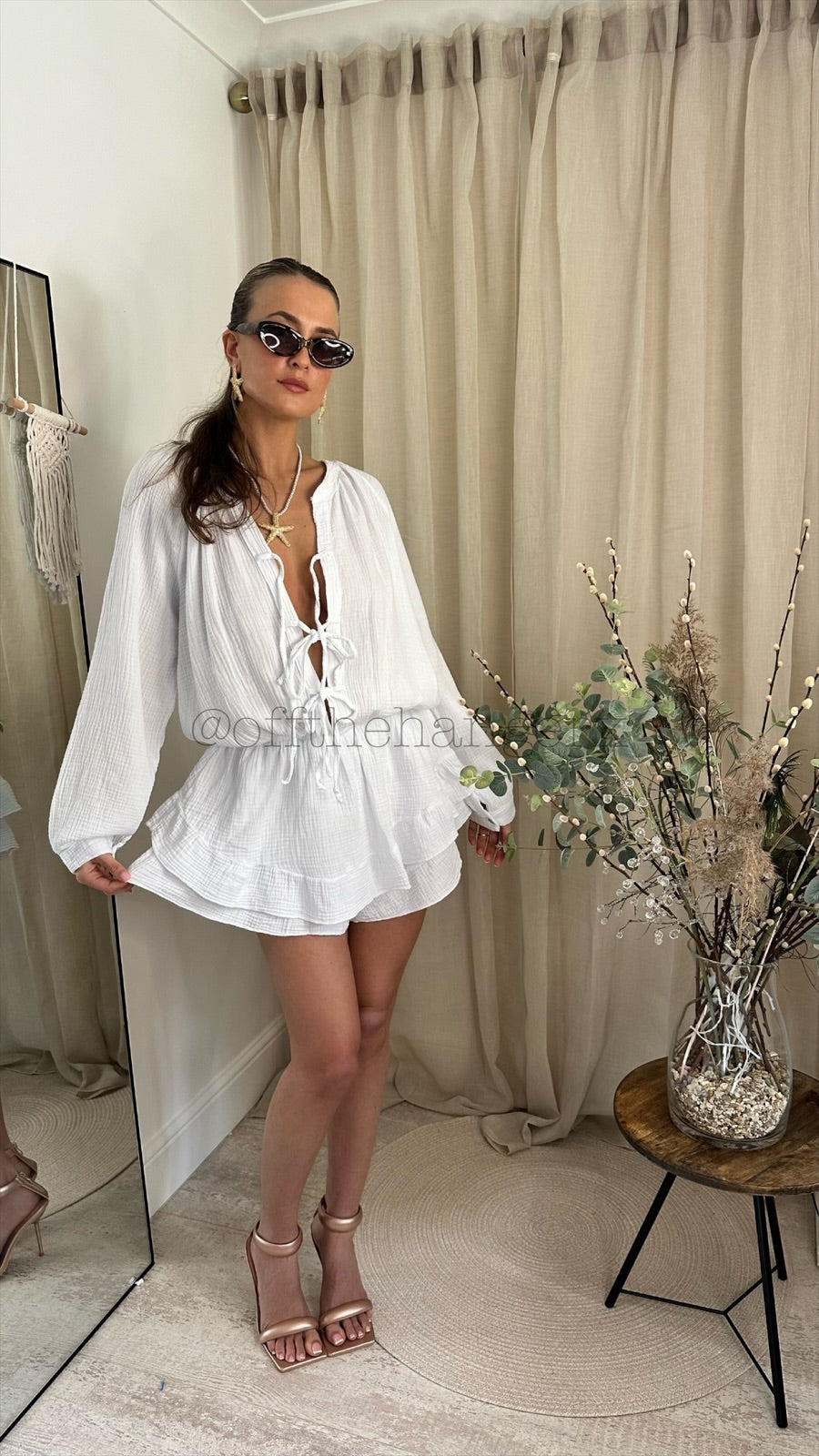 PIPPA CHEESECLOTH TIE PLAYSUIT