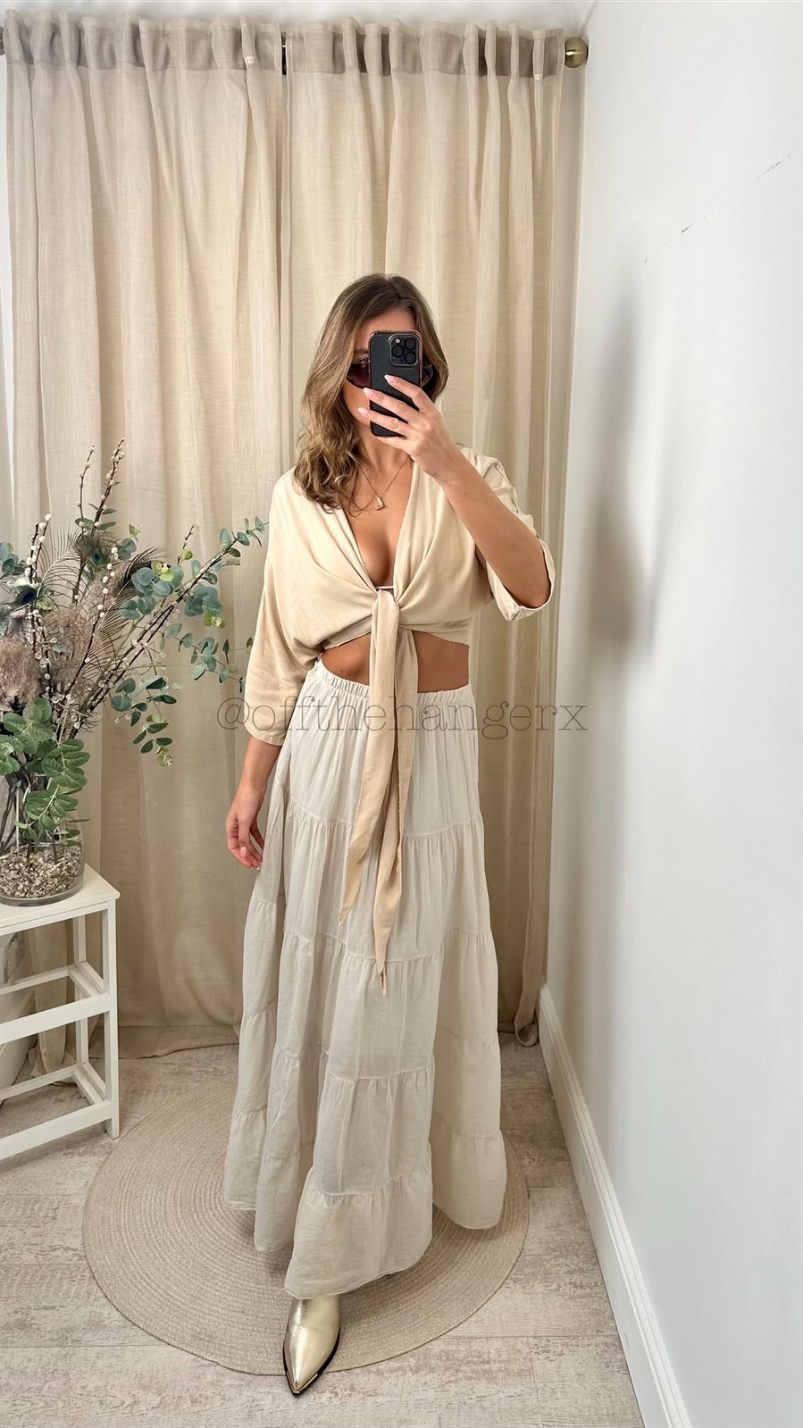 GRECIA TIE FRONT TOP