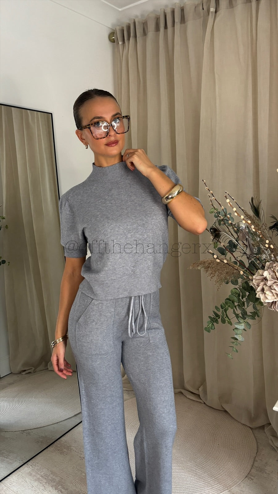 CLANCY PUFF SHOULDER KNITTED SET