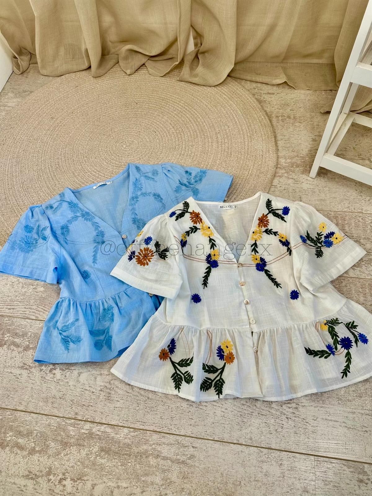 LILY EMBROIDERED PEPLUM BLOUSE
