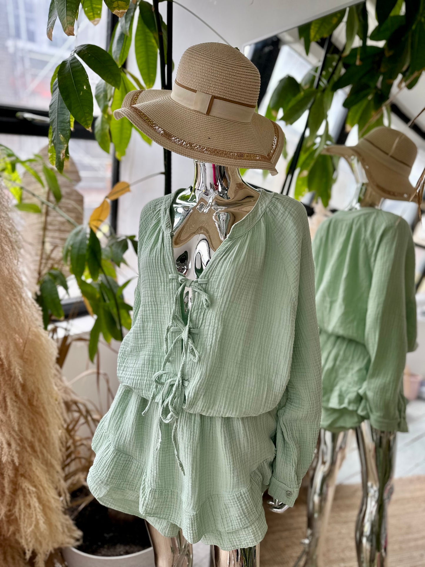 PIPPA CHEESECLOTH TIE PLAYSUIT