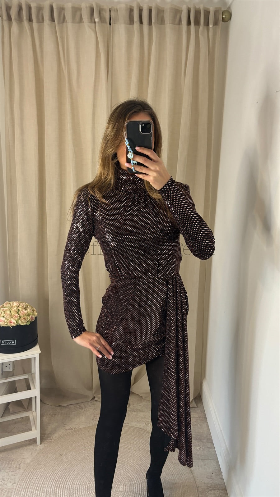 LEXI HIGH NECK DRAPE DRESS