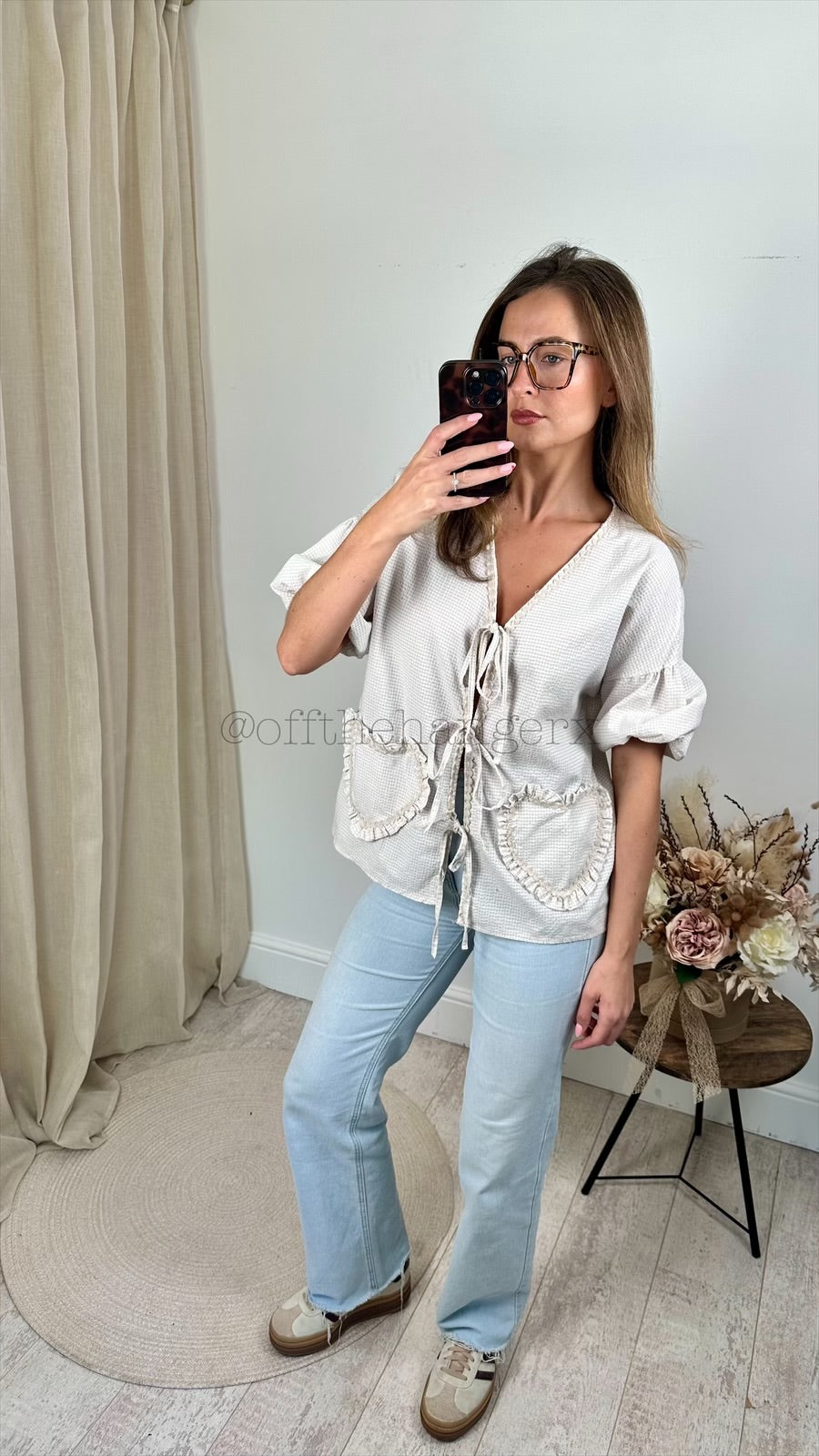 HATTIE GINGHAM TIE FRONT SHIRT