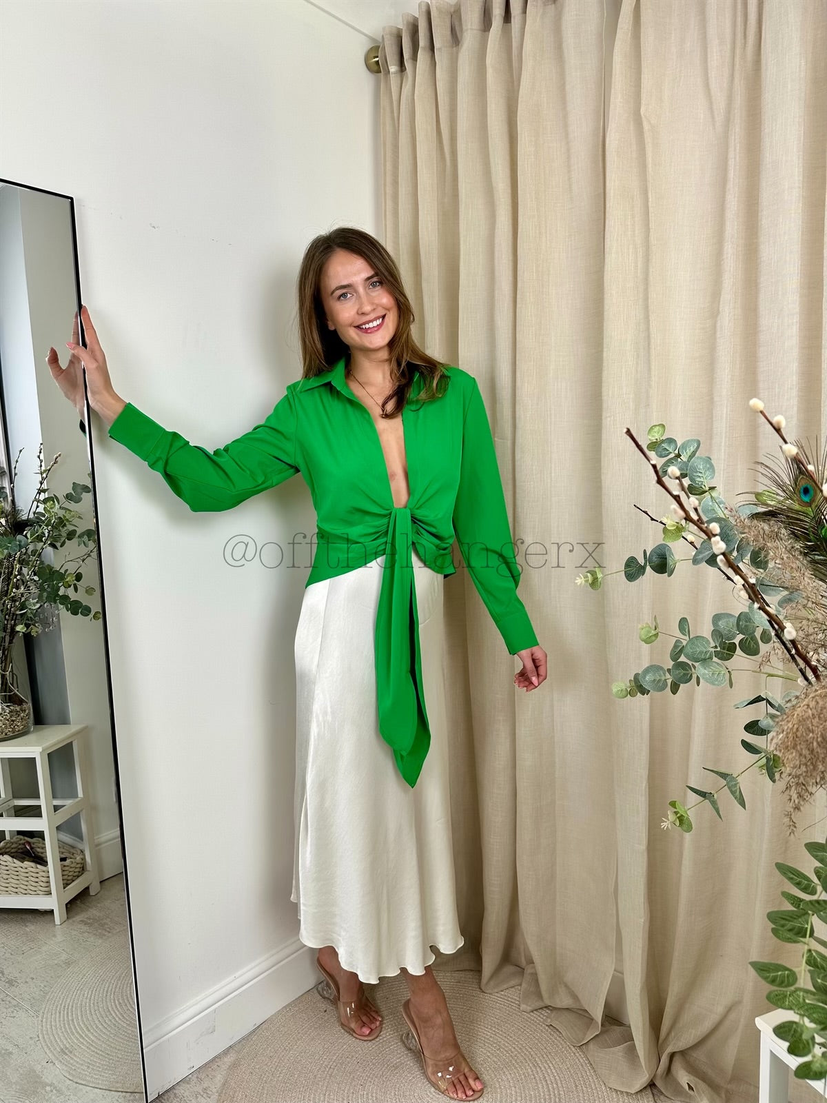 ROBYN BUTTON DRAPE SHIRT
