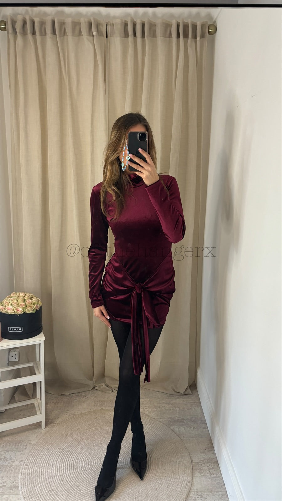 CHIA VELVET RUCHED MINI DRESS