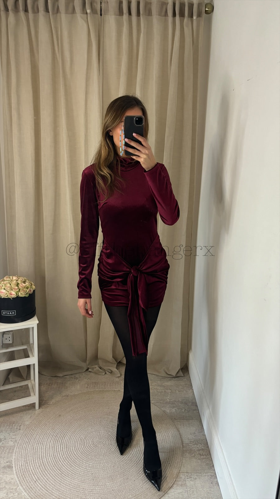 CHIA VELVET RUCHED MINI DRESS