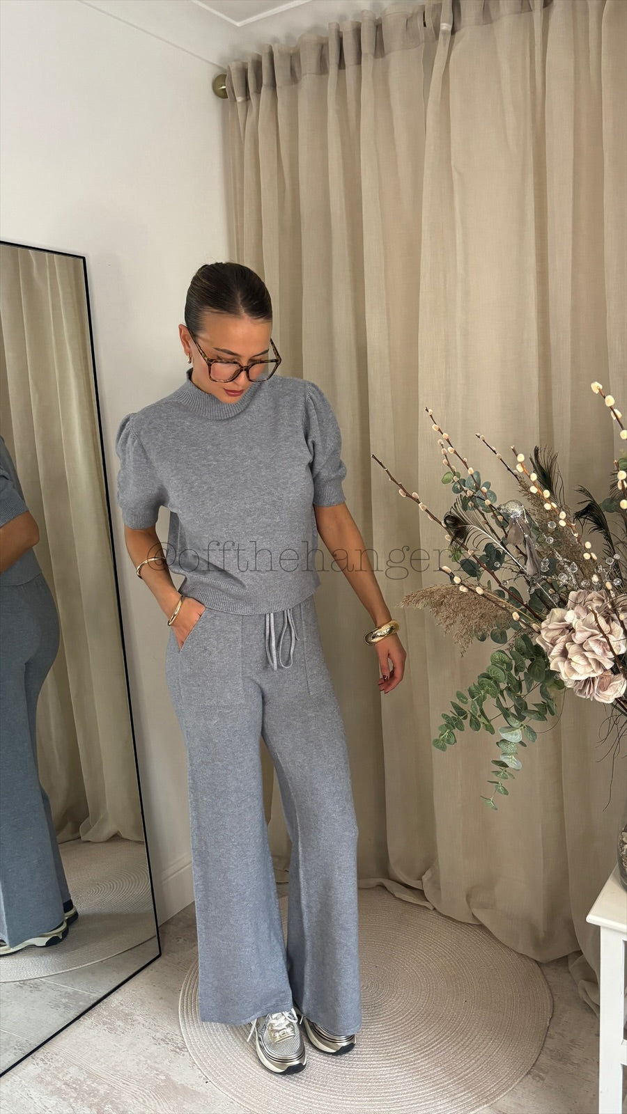 CLANCY PUFF SHOULDER KNITTED SET