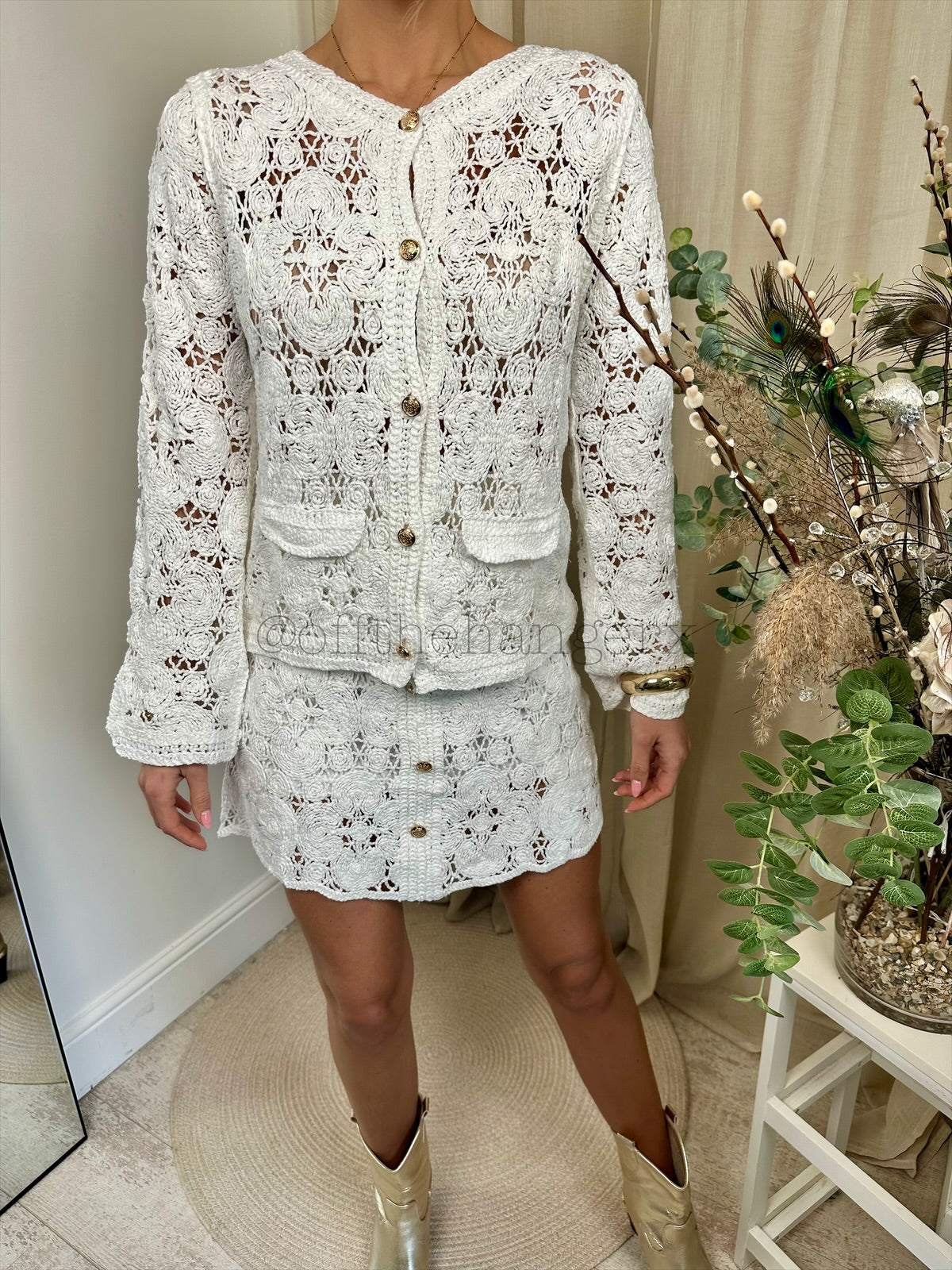 CHANEL CROCHET SKIRT SET