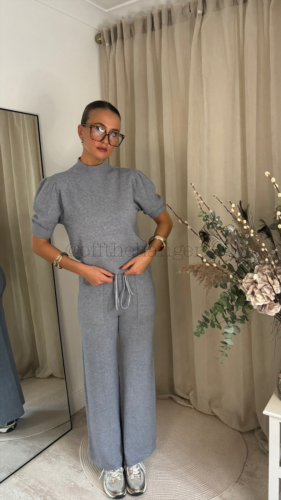 CLANCY PUFF SHOULDER KNITTED SET
