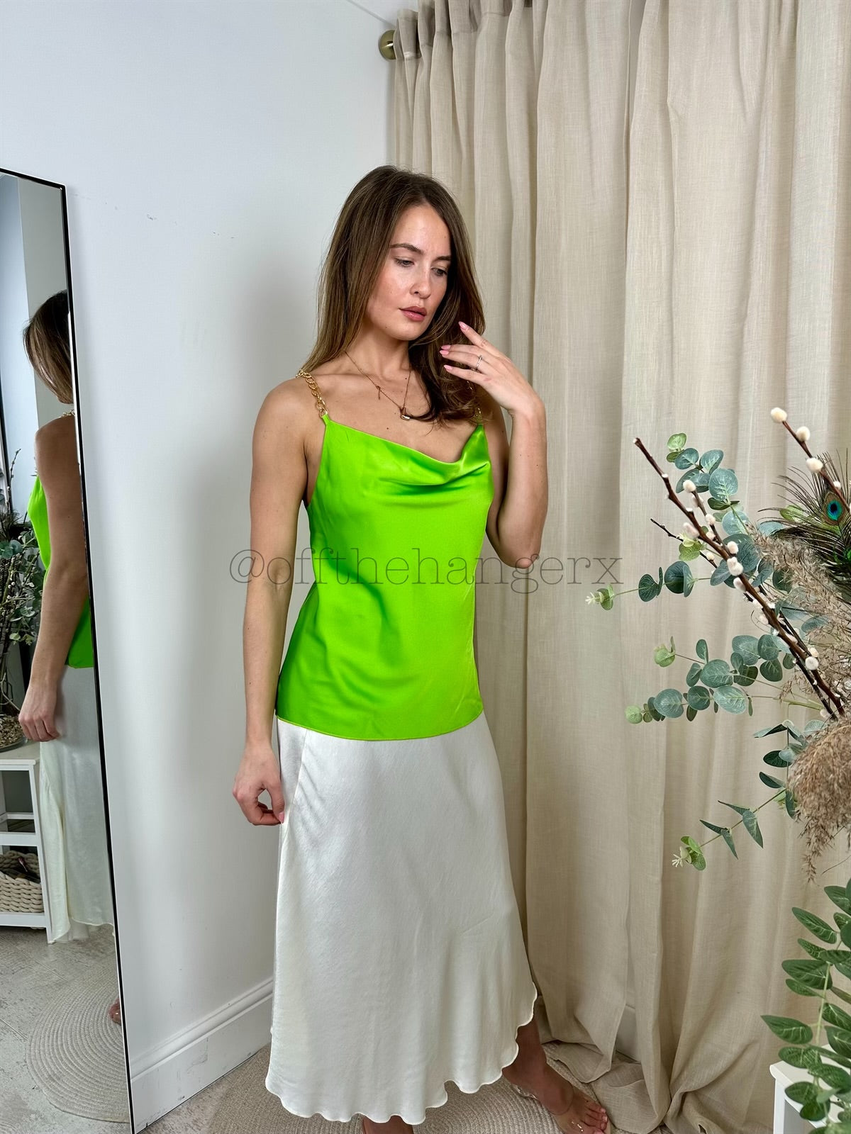 KATIE CHAIN DRAPE BLOUSE