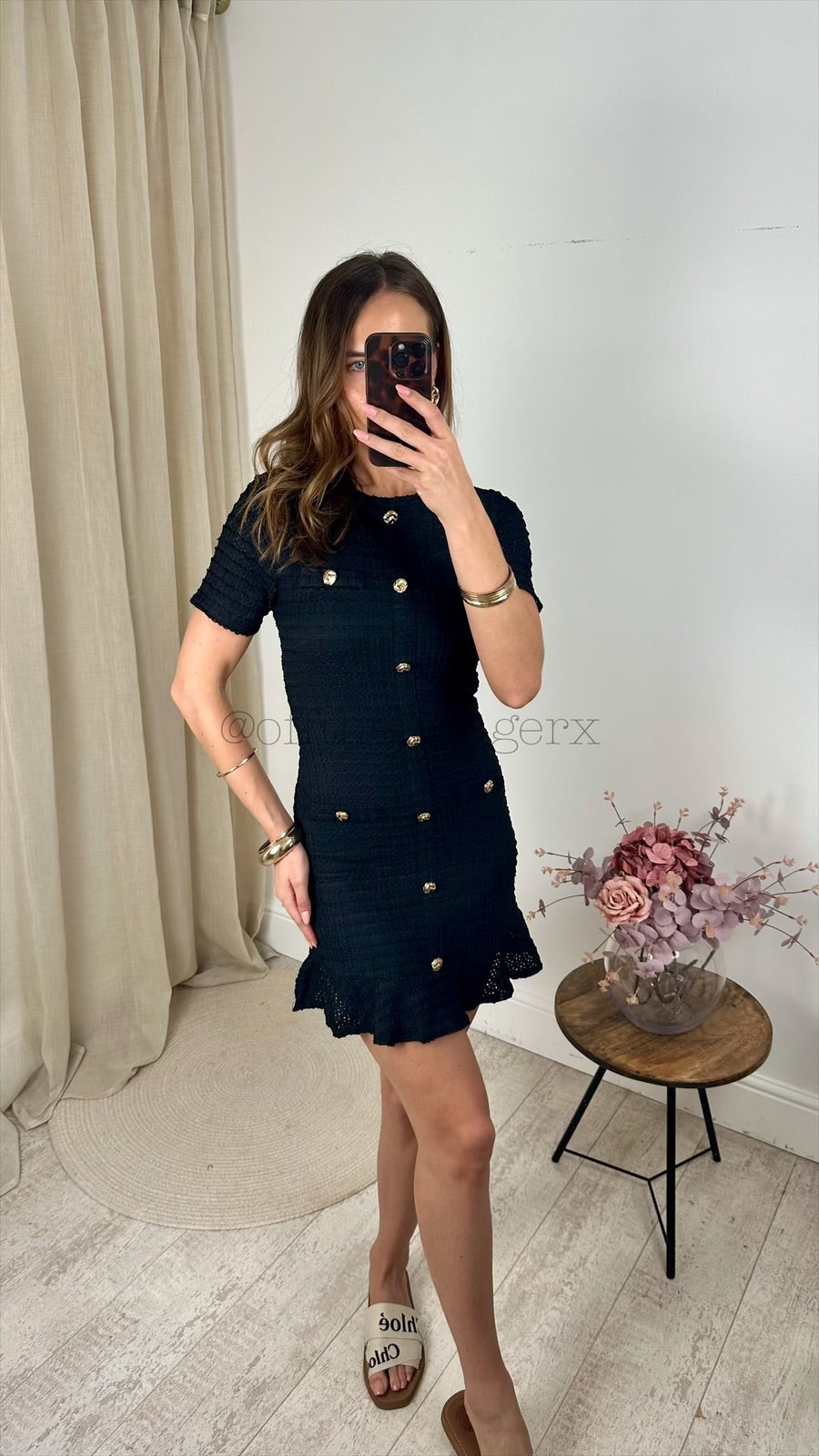 MEGHAN MILITARY BUTTON DRESS