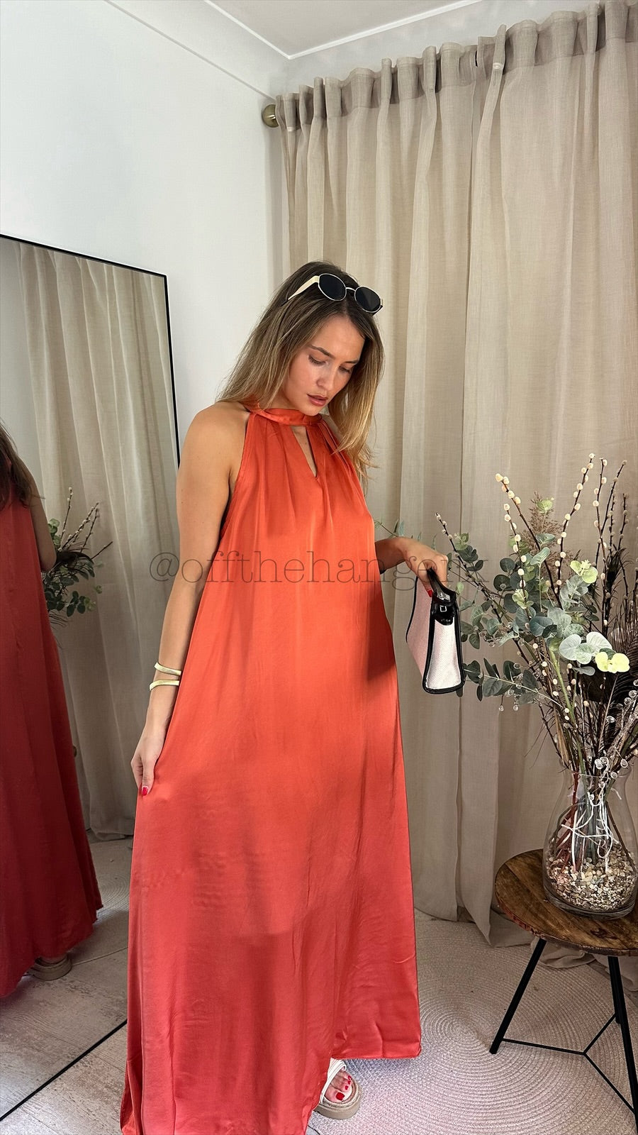 MAISIE SILK HALTERNECK MAXI DRESS