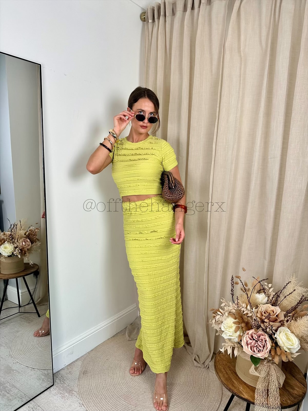 CLARICE CRINKLE MAXI SKIRT SET