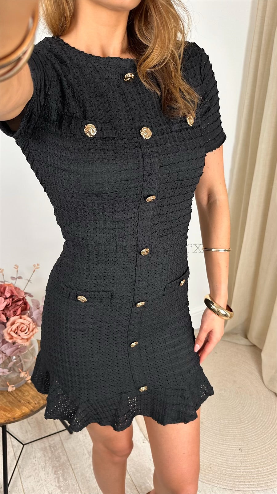 MEGHAN MILITARY BUTTON DRESS