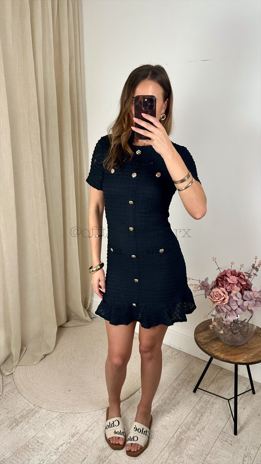 MEGHAN MILITARY BUTTON DRESS