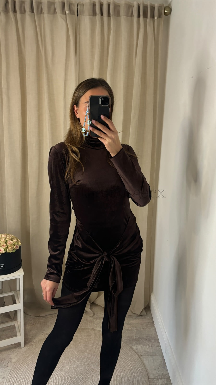 CHIA VELVET RUCHED MINI DRESS