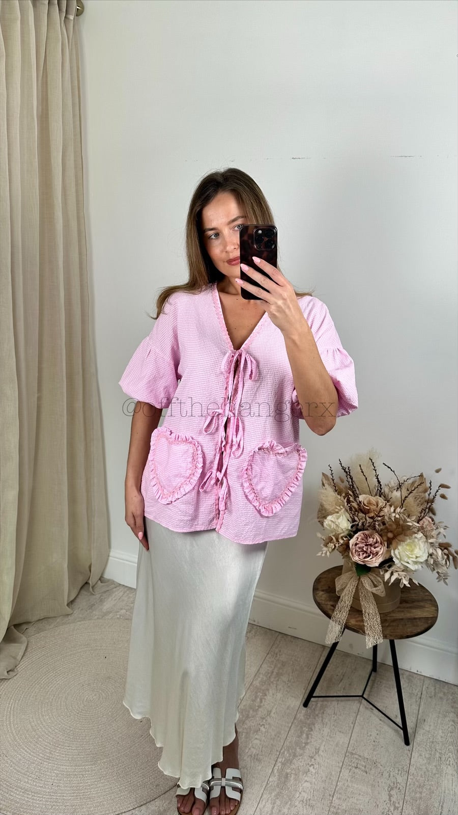 HATTIE GINGHAM TIE FRONT SHIRT