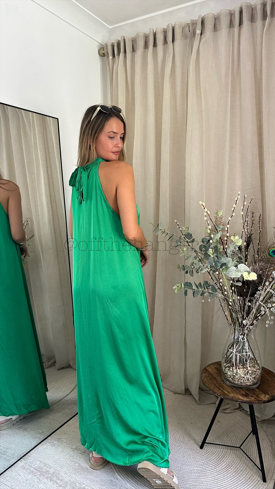MAISIE SILK HALTERNECK MAXI DRESS