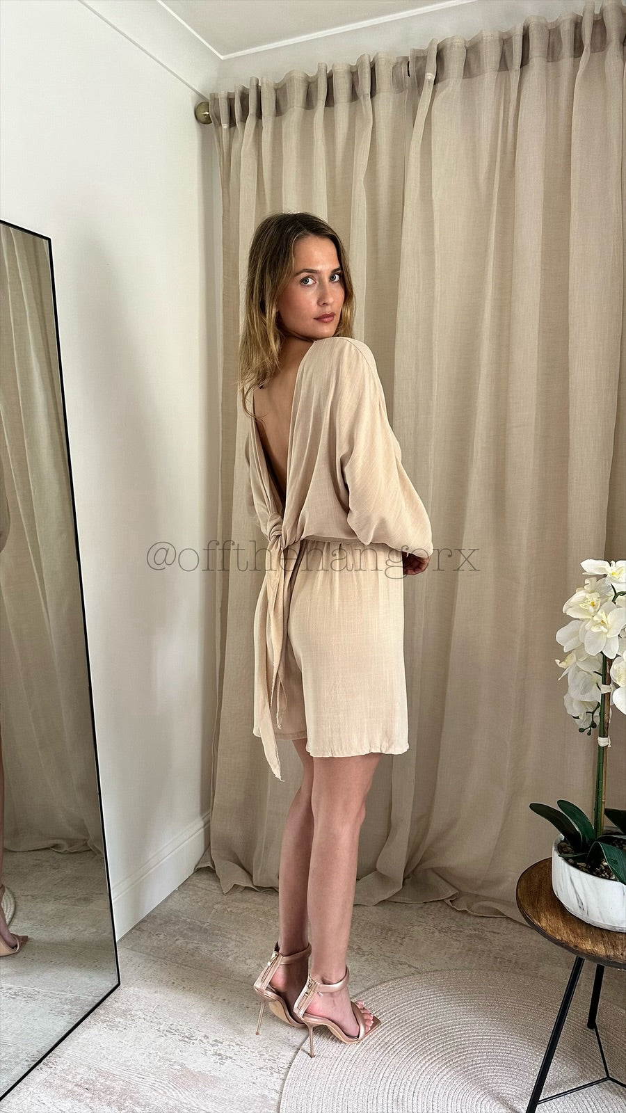 GRECIA LINEN TIE SHORT SET