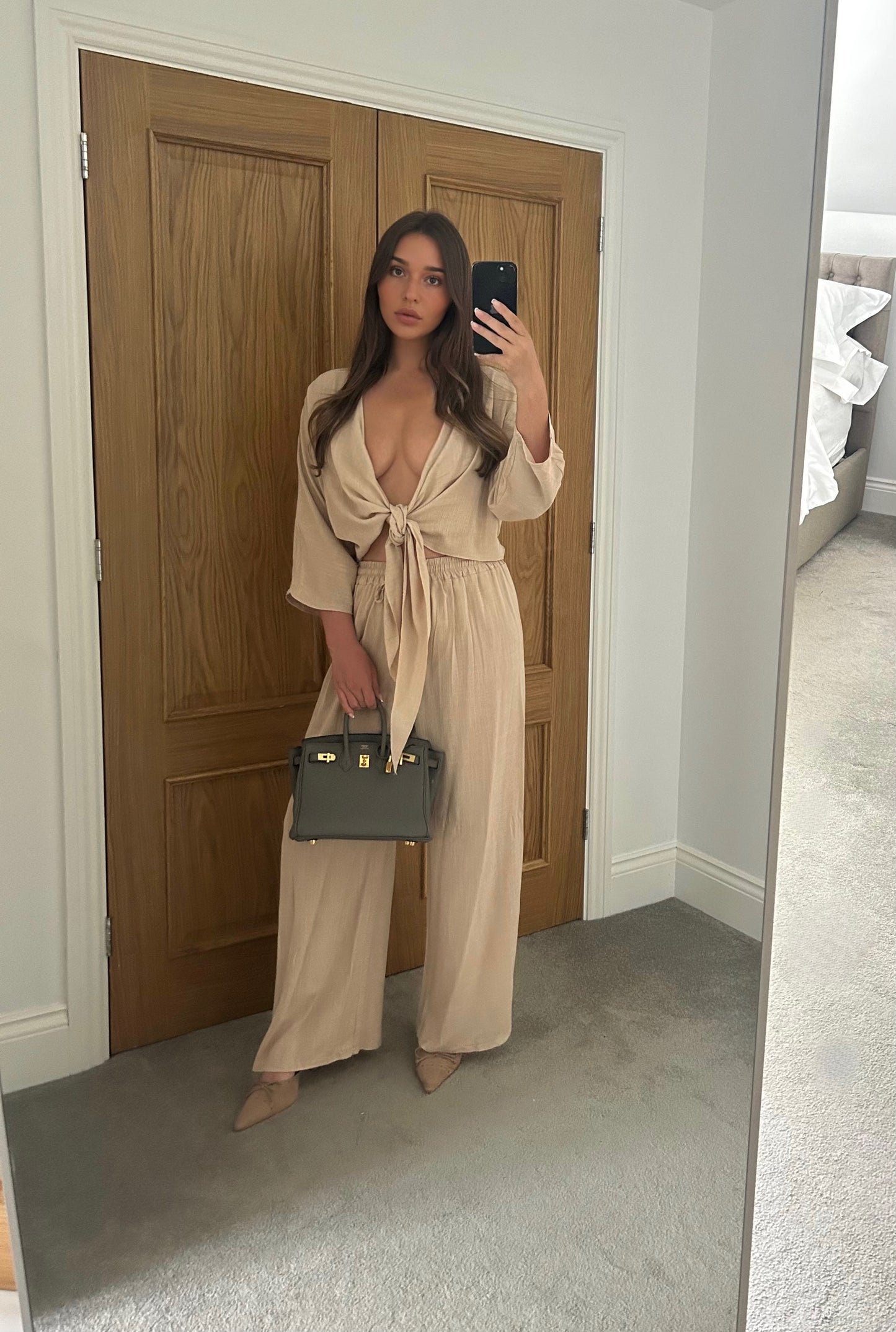 GRECIA LINEN TIE CO-ORD