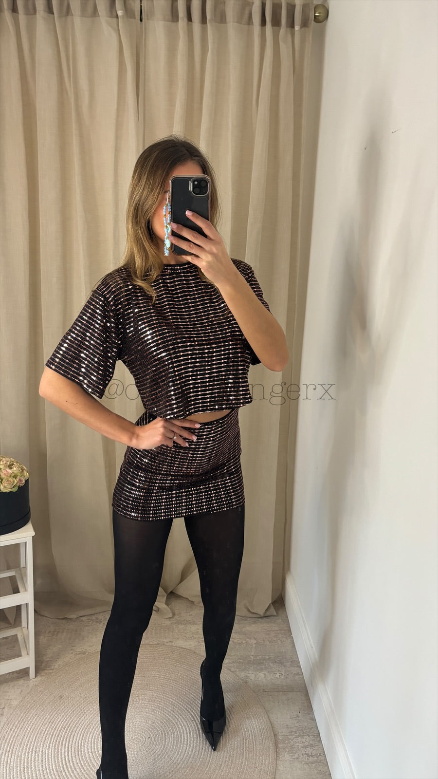TALLY SEQUIN MINI SKIRT