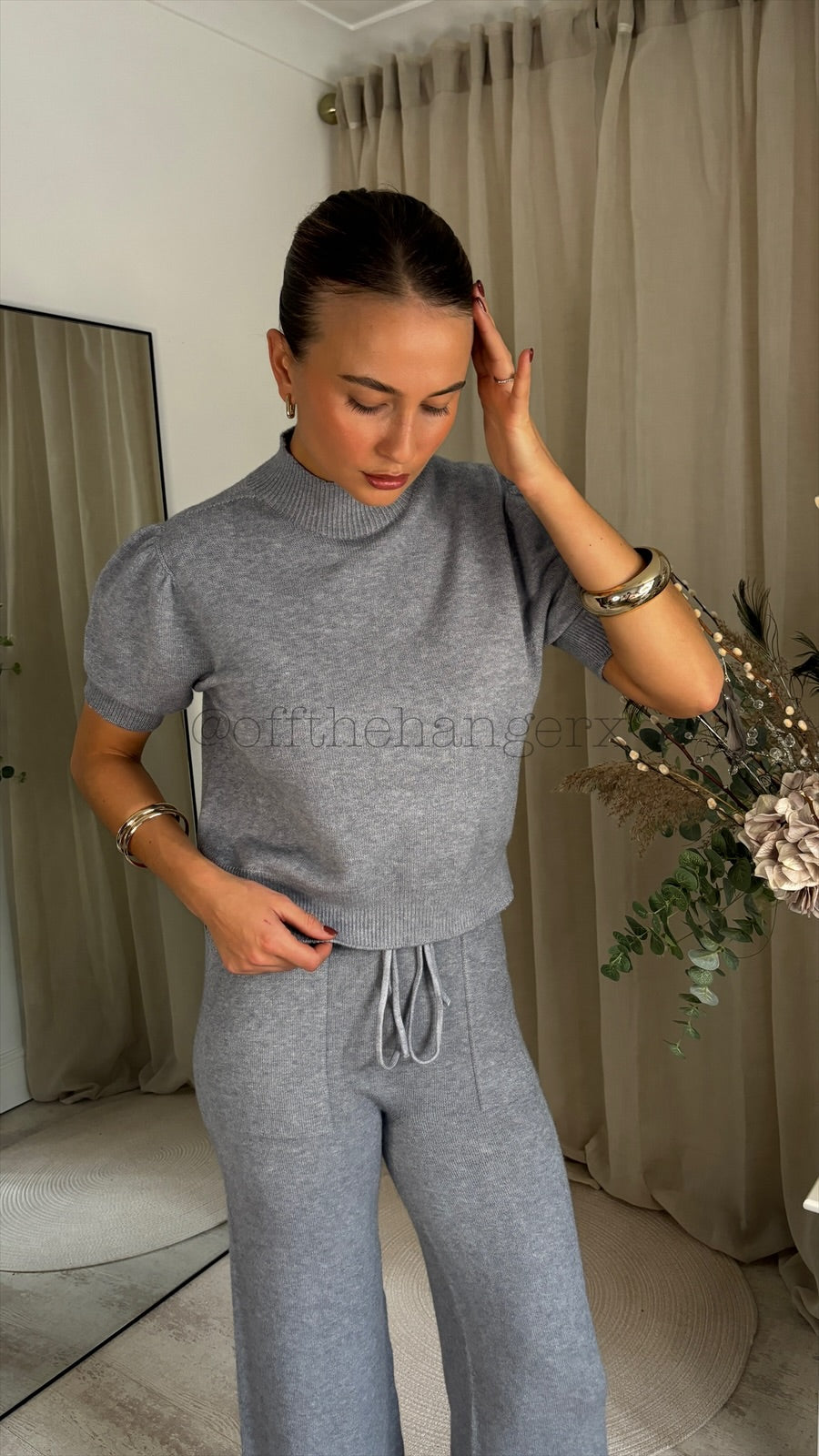 CLANCY PUFF SHOULDER KNITTED SET