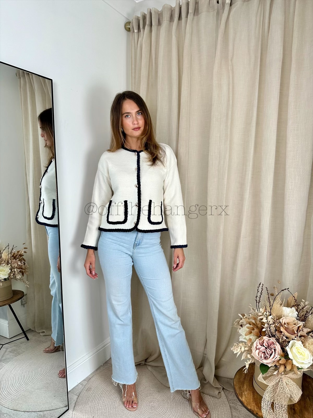 CHANEL FINE KNIT DENIM THREAD CARDIGAN