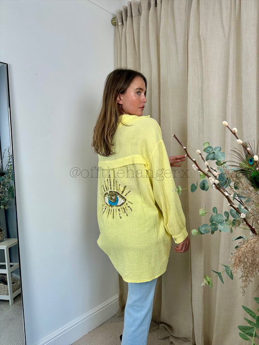 ELMA SEQUIN CHEESECLOTH SHIRT