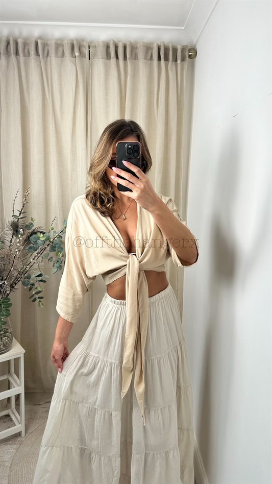 GRECIA TIE FRONT TOP