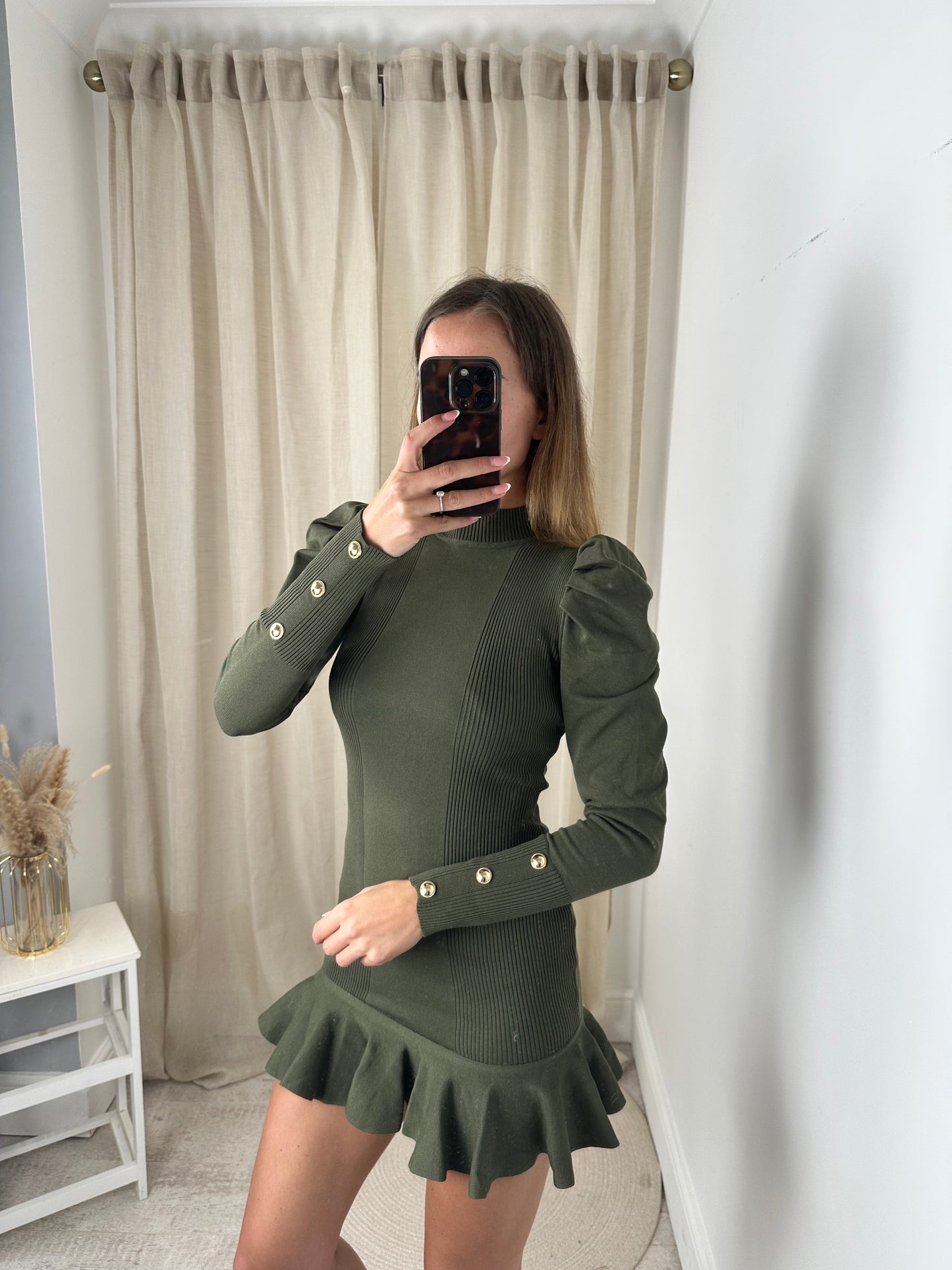 KNIT PEPLUM DRESS